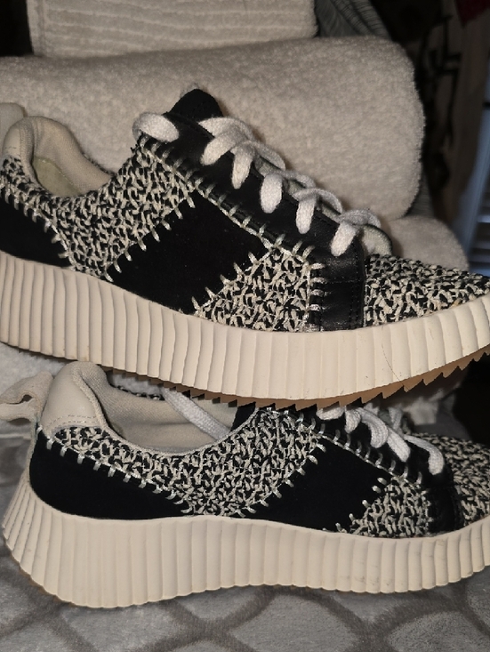 Dolce Vita Black and White Knit Platform Sneakers - Picture 6 of 6